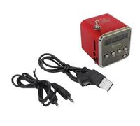 Sirxlevcy TD-V26 Receptor de Radio FM Portátil Digital Mini Altavoz LED Altavoz Inalámbrico Soporte para MP3 Tarjeta SD/TF Rojo