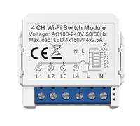 Sirxlevcy Tuya Smart WiFi Interruptor de Luz Control de 4 VíAs Mini Disyuntor Controlado por Yandex Home