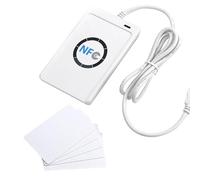 SiRyder Lector de Tarjetas,NFC RFID Reader Writer Lector Escritor RFID y NFC Plug and Play Lector CIE NFC RFID ACR122U ISO 14443A/b Software Gratis en Blanco NFC Card Lector CIE USB