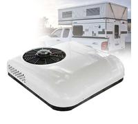 Sis-tema de Refrigeración de Techo 12V/24V para Cabinas - Aire Acondicionado Eléctrico Silencioso con Control Remoto, Fácil Instalación para Autocaravanas y Remolques,12V-White