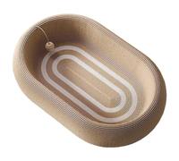 Sisał Round Cat Scratching Bed - Multifunction Scratčher, Lounge & Feeding Station Combo | Diseño extragrande con alfombrilla de sisal que no se derrama | Muebles de ahorro de espacio para Scřatchiñg