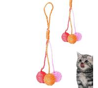 Sisal Ball Cat Scratcher - Sisal Ball hangable for Cat Scratching, Cat Scratching Ball, Comfortable Interactive Ball Toys Built in Ring Tone, Multifunctional Relaxing Game for Pet Shop, Cattery