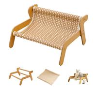 Sisal Cat Bed, Cat Lounger Scratcher Couch, Natural Fiber Pets Furniture, Resistant Scratching, with Sisal or Cooling Pad (Rattan)