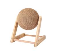 Sisal Cat Scratcher - Juguete de bola interactiva de base de madera, juguete portátil para rascar cuerda natural | Multifuncional interior pequeño gato gatito perro cachorro entretenimiento actividad