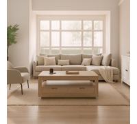 Sisal mesa de centro elevable de madera maciza de acacia