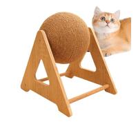 Sisal Rope Cat Scratcher - Self-Entertainment Climbing Toy, Space-Saving Wood Frame Ball | Durable Scratch Resistant Pet Accessory, Interactive Play Center For Kittens Bunnies Chinchillas