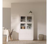 Sisal vitrina de madera lacada en blanco