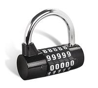 SISAV 198 - Candado de combinación de 5 dígitos, negro, 6,5 x 2,5 x 6,4 cm