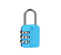 SISAV Candado de combinación de 3 dígitos, candado de gimnasio, candado al aire libre, adecuado para taquillas escolares, cajas de herramientas, mochila de viaje, cerrojo (azul 1 paquete)