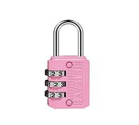 SISAV Candado de combinación de 3 dígitos, candado de gimnasio, candado al aire libre, adecuado para taquillas escolares, cajas de herramientas, mochila de viaje, cerrojo (rosa, 1 paquete)