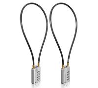 SISAV - Cerradura de cable largo de 50 cm con candado de combinación de 4 dígitos, cable de seguridad reiniciable, para equipaje, maletas, armas, cascos - color plateado 2 piezas