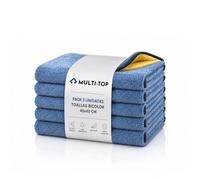 Sisbrill Pack de 5 Toallas de Secado para Coche 80 x 50 cm, Microfibra Gruesa, Ultrasuave y Bicolor para el Coche y la Moto (Pack 5-40x40)