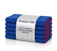 Sisbrill Pack de 5 Toallas de Secado para Coche 90 x 60 cm, Microfibra Ultrasuave y Alta Absorción para Carrocería, Coche y Moto