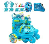 Siseon Patines de ruedas para,Patines de ruedas para, Patines de puntos para principiantes, Zapatillas de patinaje para niñas y niños, Ruedas luminosas para edades de 3 a 8 años