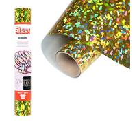 Siser Holographic Crystal Gold, 30 cm x 0,5 m, vinilo termotransferible termoadhesivo holográfico para la personalización de tejidos, ropa y accesorios, aficiones creativas, fácil de cortar
