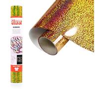 Siser Holographic Gold Oro, 30 cm x 0,5 m, vinilo termotransferible termoadhesivo holográfico para la personalización de tejidos, ropa y accesorios, aficiones creativas, fácil de cortar