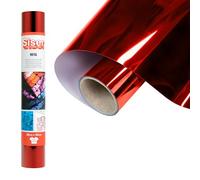 SISER® Metal Red Rojo, 30 cm x 0,5 m, Vinilo termotransferible termoadhesivo metalizado para la personalización de tejidos, ropa y accesorios, Hobby creativos, fácil de cortar