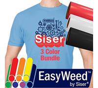 SISER Vinilo de transferencia de calor, paquete de iniciación de 12 pulgadas x 15 pulgadas más kit de herramientas de envoltura de vinilo, incluyendo detalle amarillo y 2 bordes de fieltro negro - elige tu paquete (3 colores 30,5 x 35,5 cm) paquete de rollo