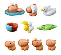 SiSfeL 10 Piezas Capibara Figure, Capibara Figures Model, Animal Figures Model, para Niños Fiestas de Cumpleaños Baby Shower, Decoración para Habitación