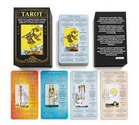 sishui Cartas clásicas de tarot para principiantes con significados, mazo de tarot de aprendizaje con ideas verticales e invertidas, palabras clave para amor, dinero y carrera, 78 tarjetas de tamaño