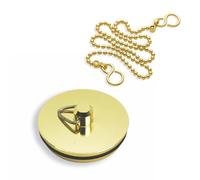 SISI UK ® Tapón para baño/Fregadero de Metal Chapado en latón de 45 mm, 1,3/4" con Cadena de Bolas de latón Pulido de 18" y Gancho en Forma de S