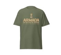 SISIDSI DSGN Camiseta Infantería de Marina Española - Veterano Armada España - Diseño Militar Valientes por Tierra y por Mar