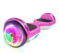 SISIGAD Hoverboard, Gyropode 6.5 Pouces, Hoverboard avec Bluetooth, lumières LED,haut rose et bas blance