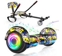 SISIGAD Hoverboard Kart Todo Terreno Autoequilibrado de 6,5" Pulgadas Con Altavoces Bluetooth y Luces LED Para Niños