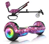 SISIGAD Hoverboards de 6.5 pulgadas con hoverkart, Bluetooth y luces LED, regalo ideal para niños