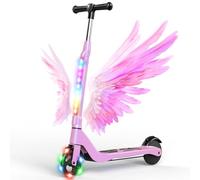 SISIGAD - Patinete eléctrico Infantil de 6 a 8 a 10 años, eléctrico para niños, 5,3 Pulgadas, con luz LED Colorida y 3 Alturas Ajustables, Scooter eléctrico para niños, Carga máxima 70 kg, Velocidad