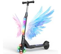 SISIGAD - Patinete eléctrico Infantil de 6 a 8 a 10 años, eléctrico para niños, 5,3 Pulgadas, con luz LED Colorida y 3 Alturas Ajustables, Scooter eléctrico para niños, Carga máxima 70 kg, Velocidad