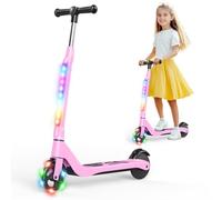 SISIGAD - Patinete eléctrico Infantil de 6 a 8 a 10 años, Scooter eléctrico de 5,3 Pulgadas, con luz LED Colorida y 3 Alturas Ajustables, Patinete Infantil, Velocidad máxima 10 km/h, Carga máxima 70