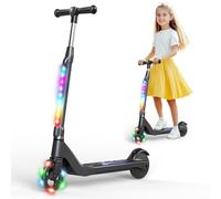 SISIGAD - Patinete eléctrico Infantil de 6 a 8 a 10 años, Scooter eléctrico de 5,3 Pulgadas, con luz LED Colorida y 3 Alturas Ajustables, Patinete Infantil, Velocidad máxima 10 km/h, Carga máxima 70