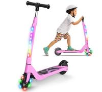 SISIGAD Patinete Eléctrico para Niño de 6-12 años, Niño Patinete Eléctrico 5.3 Pulgadas E Step con Luces LED Coloridas y 3 Altura Ajustable, Niño Scooter Eléctrico Carga Máxima 70kg, MAX 10km/h
