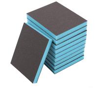 SiSinkal 10 almohadillas de esponja de lija flexibles de espuma húmeda/seca, bloque de pulido de grano 80-220 para metal, madera, plástico, pintura, muebles, molienda seca o húmeda, reutilizable, azul