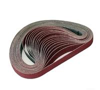 SiSinkal 10 correas de tela abrasiva de óxido de aluminio de 30 mm x 533 mm, tiras de lijado de grano 40-120 para molienda de madera y metal, accesorios de lijadora eléctrica para herramientas de