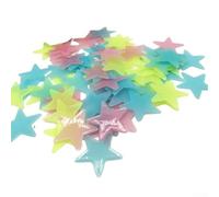 SiSinkal 100pcs Brillan en la Oscuridad Estrellas Adhesivas Pared 3cm para Dormitorio Techo Decoración de Techo Material Plástico Seguro en Varios Colores para Decoración del Hogar