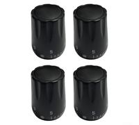 SiSinkal 4 piezas de volante de calefacción por suelo radiante, válvula termostática, volante giratorio para cubierta de válvula de radiador, blanco y negro, rosca M30 x 1.5 (negro)