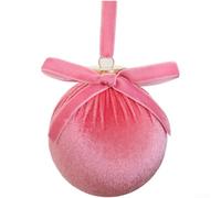 SiSinkal Adorno de bola de Navidad con lazo de terciopelo de 8 cm, decoración de árbol de vacaciones rojo vino para fiesta de Navidad, hogar para acento (rosa flor)