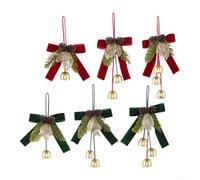 SiSinkal Adornos de Navidad de terciopelo con arco y campana para decoración de árboles, material plástico 11.5cm para exhibición de vacaciones decoración de fiesta de uso familiar