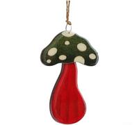 SiSinkal Adornos de setas de madera para árbol de Navidad, decoración colgante moderna, minimalista, juego de madera natural (A)