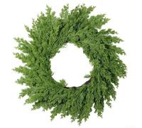 SiSinkal Anillo de ratán natural de la corona de la aguja del pino verde festivo para la decoración de la pared de la puerta de vacaciones los 35Cm