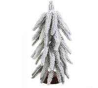 SiSinkal Árbol de Navidad artificial con ramas de cedro de polietileno con base de madera para decoración familiar de ambiente de vacaciones, 15 cm (25 cm)