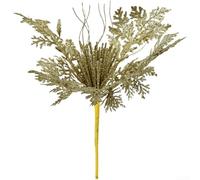 SiSinkal Árbol de Navidad artificial de 40 cm con agujas de pino con purpurina, decoración navideña para mesa del hogar (dorado)