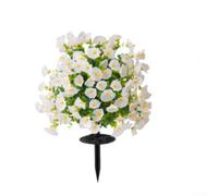 SiSinkal Arreglo floral artificial de gloria de la mañana para exhibición decorativa de seda de eucalipto de 56 cm para el hogar, jardín, pared, oficina, boda, accesorio para fotos (blanco)