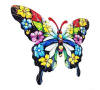 SiSinkal Arte de pared de mariposa de metal para decoración de jardín interior y exterior, material de hierro resistente a la intemperie, 16 cm para amantes de la naturaleza, patio en casa (4)