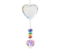 SiSinkal Atrapa el sol con piedras preciosas de corazón grabado para patrones florales de 12.2 pulgadas, arcoíris para campanilla de viento de cristal para ventana, patio, jardín, madres, hermanas