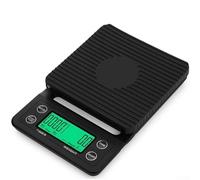 SiSinkal Báscula digital de café con temporizador integrado para verter, dispositivo de pesaje electrónico de alta precisión de 0,1 g con pantalla LCD transparente y múltiples unidades para extracción