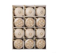 SiSinkal Bolas de adorno de Navidad de cuerda rústica, núcleo de espuma inastillable, 8 cm para árbol, granja, vacaciones, cabaña, decoración bohemia para el hogar