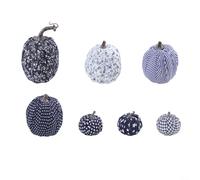 SiSinkal Calabazas de tela de varios tamaños para decoración rústica de Acción de Gracias, centro de mesa de granja, adorno de otoño para el hogar y la mesa (C)